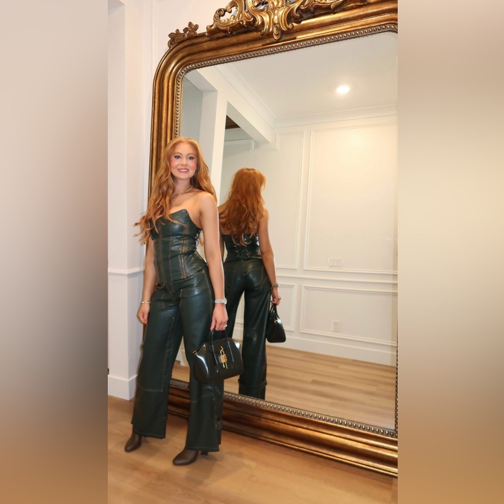 Elegant Green pant corset set